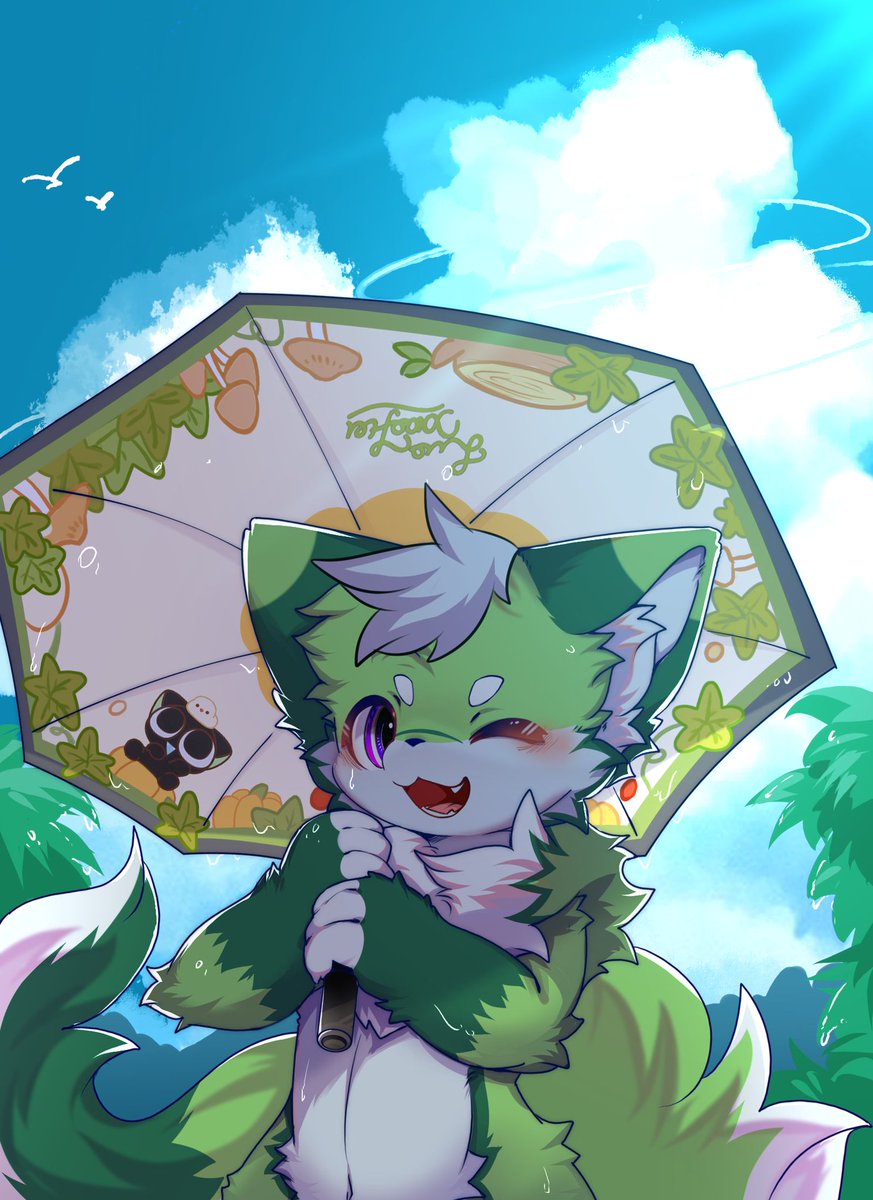 I'll hold the umbrella for you, so please stay with me longer☀️☂️~
我来帮你撑伞，那你再陪我多一些吧☀️☂️~
🎨: <a href="/HLG7777/">火龍果</a>