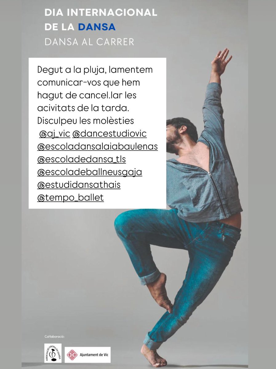 Degut a la pluja, lamentem comunicar-vos que hem hagut de cancel.lar les acivitats de la tarda.
Disculpeu les molèsties