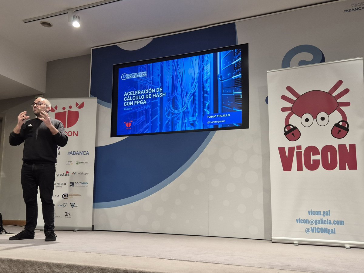 Súper interesante charla de <a href="/controlpaths/">Pablo Trujillo</a> en <a href="/ViCONgal/">viCON</a> acercándonos al mundo post-cuántico de la mano de las FPGAS.