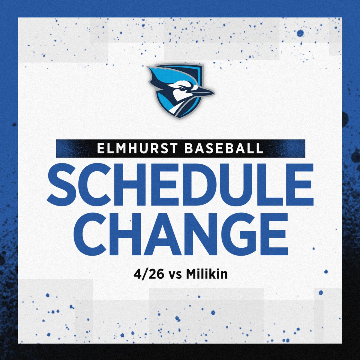 Elmhurst University Baseball (@elmhurstu_bsb) on Twitter photo SCHEDULE CHANGE: We will play our doubleheader today vs Milikin at Wheaton College. First pitch of game 1 is still set for 1pm! SCHEDULE CHANGE: We will play our doubleheader today vs Milikin at Wheaton College. First pitch of game 1 is still set for 1pm!
