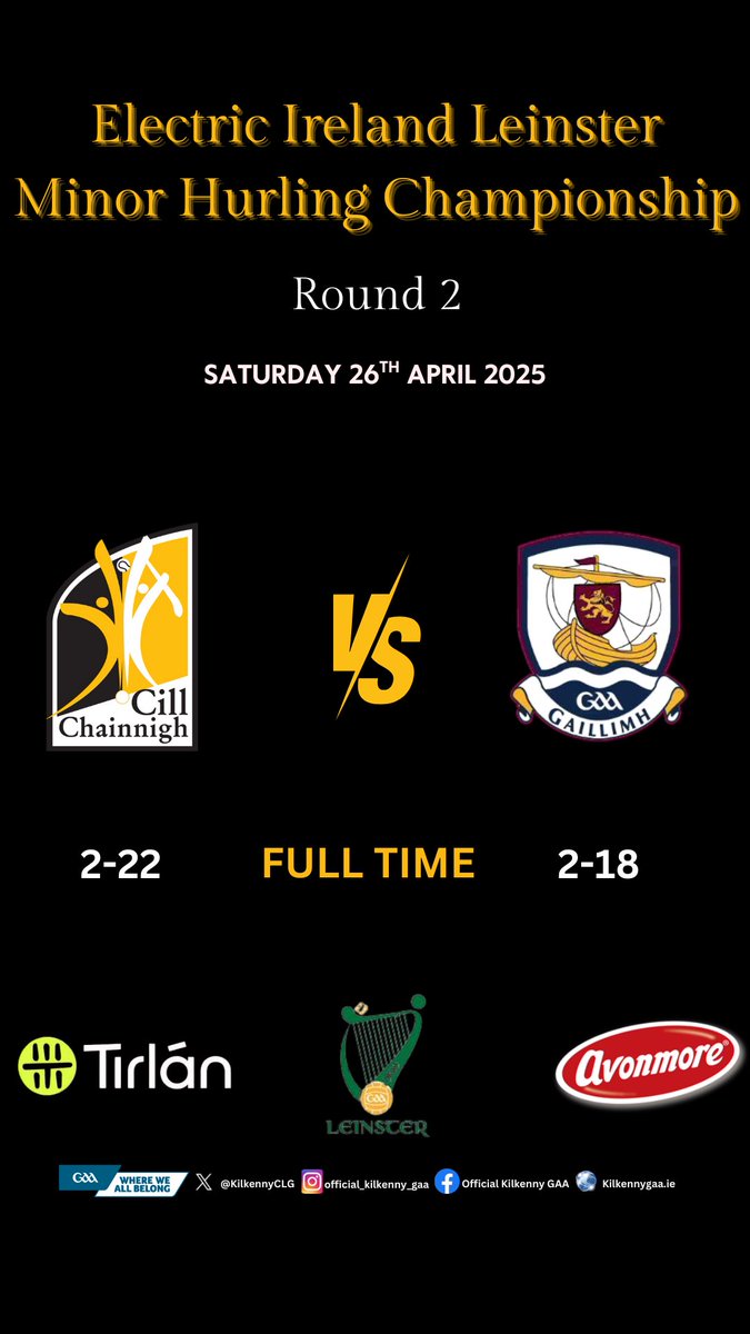 KilkennyCLG's tweet photo. Well done to our minors on their win today in the @ElectricIreland @gaaleinster MHC round 2 fixture π Galway
#kilkennygaa #gaa #LeinsterMHC #wherewebelong #blackandamber #wearyourcolours #SupportTheCats #bringthenoise https://t.co/SzAJorYE2D