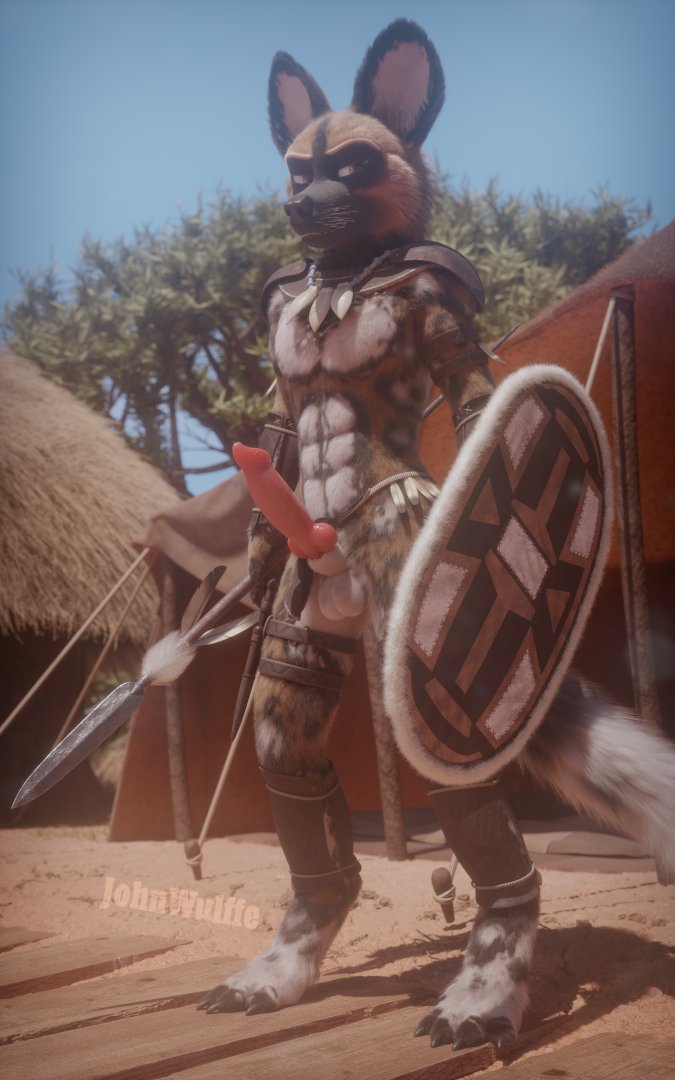 Spicy alt with two spears.