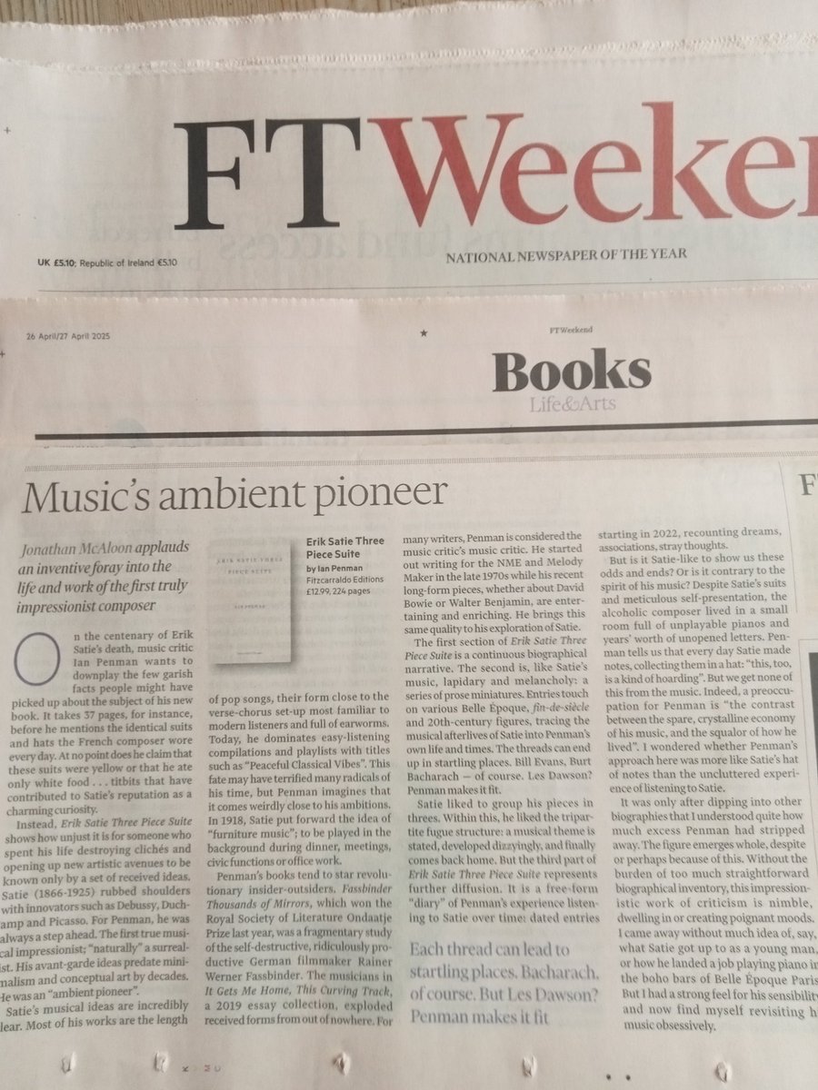 feliks_culpa (@culpafeliks) on Twitter photo Always love reading <a href="/jonniemcaloon/">Jonathan McAloon</a>'s reviews of music/composer biographies -this week Erik Satie- the excitement in the subject is so familiar... even familial. Always love reading <a href="/jonniemcaloon/">Jonathan McAloon</a>'s reviews of music/composer biographies -this week Erik Satie- the excitement in the subject is so familiar... even familial.