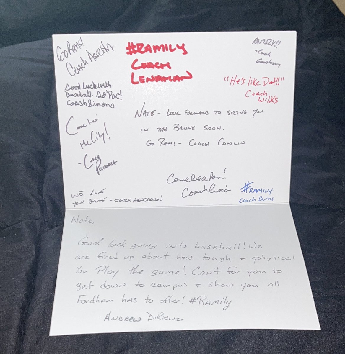 Thank you to the <a href="/FORDHAMFOOTBALL/">Fordham Football</a> coaching staff for the letter! Appreciate the love!