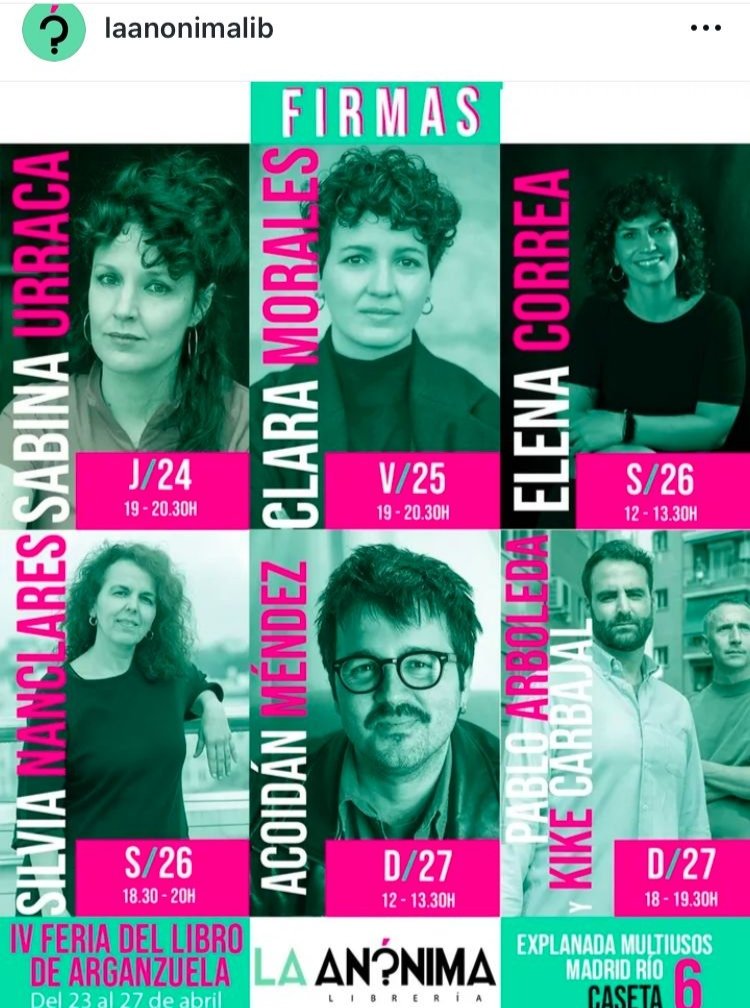 Mañana estaremos de 18:00 a 19:30 en la Feria del Libro de Arganzuela. Si me queréis, venirse!