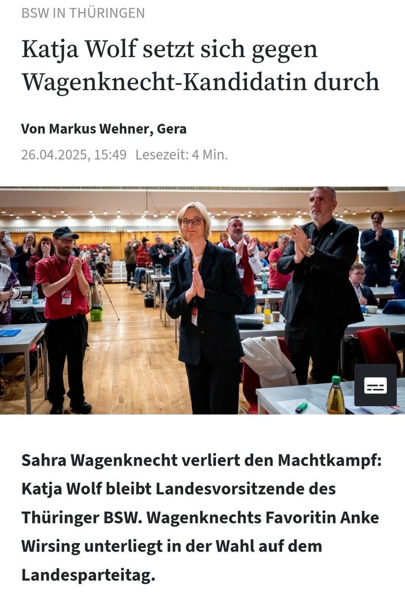 WagenWatch's tweet photo. Die gute Nachricht: Sollte sich das BSW in 'Bündnis Katja Wolf' umbenennen, müsste nur ein Buchstabe geändert werden. https://t.co/UjTNM9VBhG