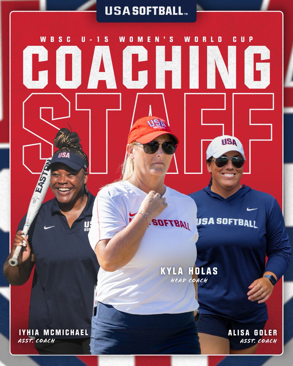 The 𝒄𝒐𝒖𝒏𝒕𝒅𝒐𝒘𝒏 to Italy begins! ⏳

#USASoftball is thrilled to announce the 𝗰𝗼𝗮𝗰𝗵𝗶𝗻𝗴 𝘀𝘁𝗮𝗳𝗳 for our #U15WNT, ready to lead the Eagles at the 2025 <a href="/WBSC/">WBSC ⚾🥎</a> U-15 Women's World Cup 🥎🇺🇸

Check out the 𝙛𝙪𝙡𝙡 𝙧𝙤𝙨𝙩𝙚𝙧 → go.usasoftball.com/u15roster