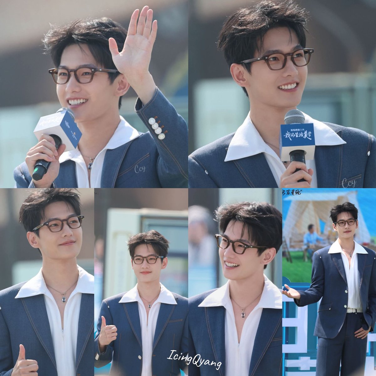 icingquinyang2's tweet photo. A #happyandrelaxed #spectacled #influencer #YangYang杨洋 shows his #Charming #gorgeousness at a #LiveEvents for #tsingtaobeer. Look at that #alluringsmile! https://t.co/7LpTTHZoQ5