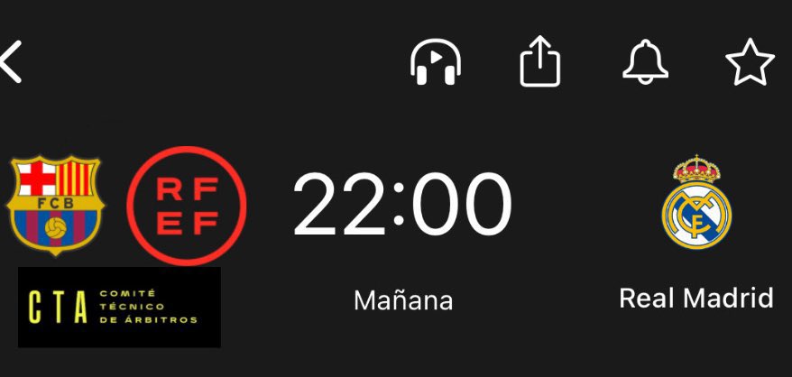 RMadrid_actu's tweet photo. 👀 N'oubliez pas : La Finale qui opposera le Real Madrid au Barça, à la Fédération et au Comité Technique des Arbitres est AUJOURD'HUI à 22h00. ✅🔥

Confiants ? 🤔

[image @Mario___RM] https://t.co/6xzrFBO8lq