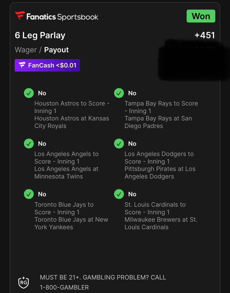 DougEBets's tweet photo. Tried something new last night, maybe this will entertain some. …
✅✅✅💰

-107 builder 
+451 Banger

No ❤️ meant I didn’t share

7-1  +5.84 units

#EnjoyTheCoim https://t.co/og2xXoAfTl