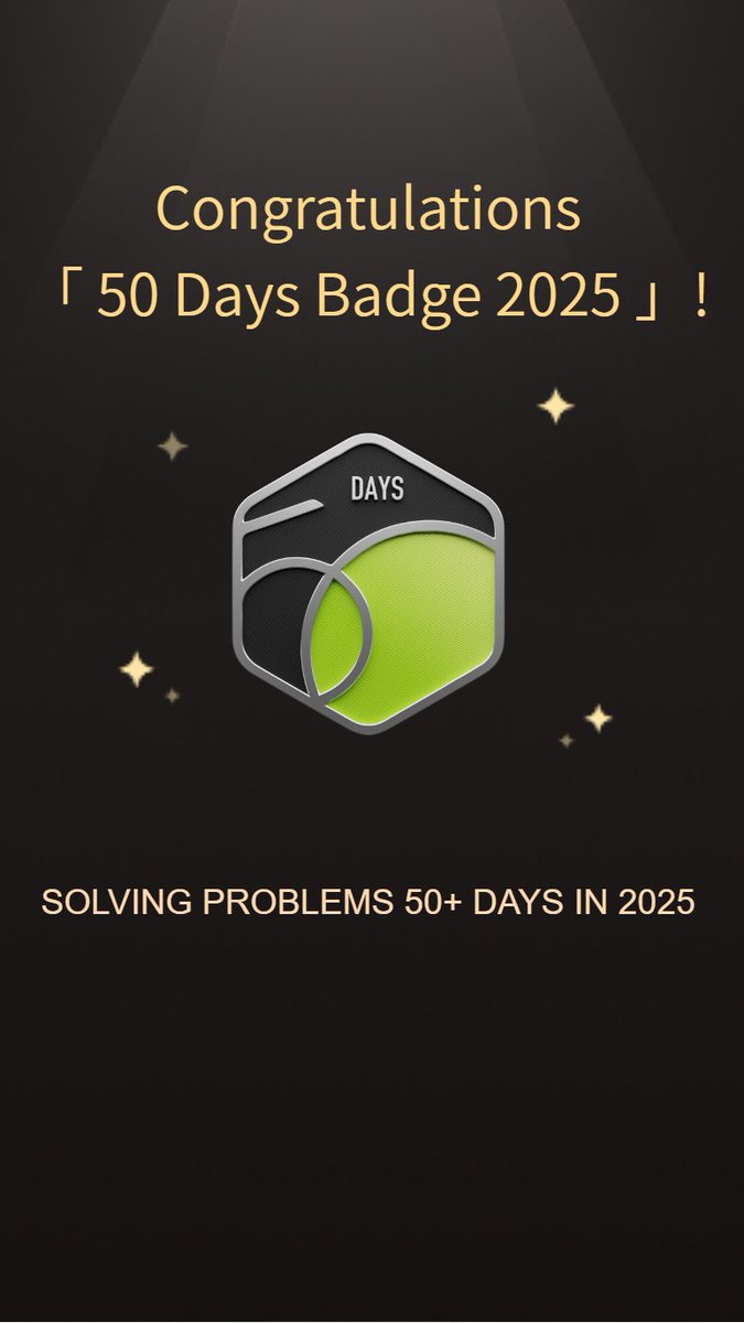 ubansal1996's tweet image. 📅 Day 50+ streak on LeetCode — Just another piece added to the consistency puzzle 📷Building skills, one problem at a time 📷📷  #DSA #DailyGrind #CodingWins