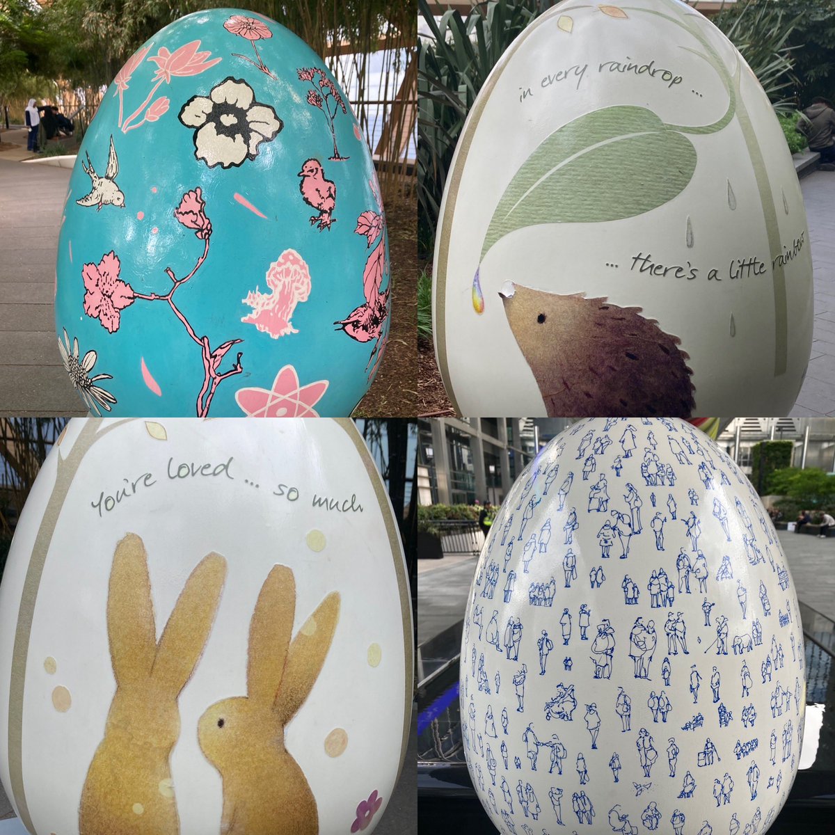 SueCConsultancy's tweet photo. Great at Eastertide to take in the Easter Egg Trail at Canary Wharf, part of the wider London Trail. Some interesting ‘ eggs’ +as always the Wharf is great to visit-Trail is on til 27th so just time to fit in!More on insta
https://t.co/oPH34b18Ia

#easter #art #eggs #canarywharf https://t.co/ZmN6kgBDjK