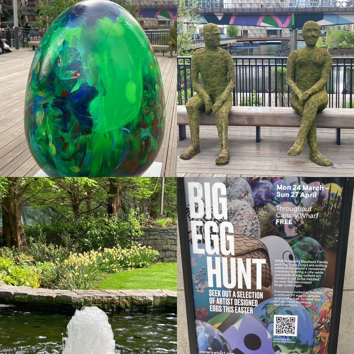 SueCConsultancy's tweet photo. Great at Eastertide to take in the Easter Egg Trail at Canary Wharf, part of the wider London Trail. Some interesting ‘ eggs’ +as always the Wharf is great to visit-Trail is on til 27th so just time to fit in!More on insta
https://t.co/oPH34b18Ia

#easter #art #eggs #canarywharf https://t.co/ZmN6kgBDjK