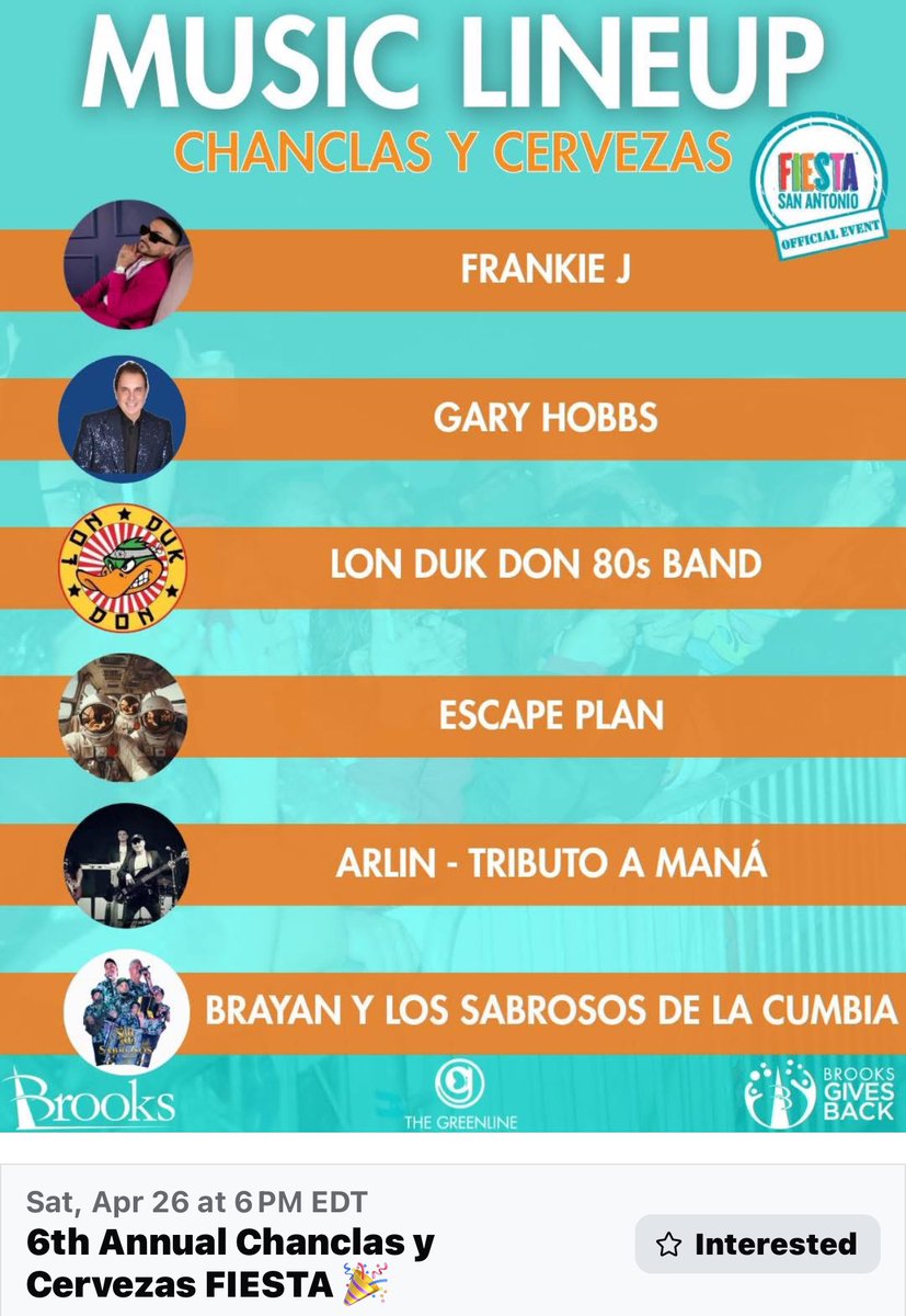 Will be heading back to San Antonio this  Saturday afternoon for the 6th Annual Chanclas y Cervezas Fiesta at The Greenline at 2532 Sidney Brooks, San Antonio, Texas. Come join us! We hit it around 8:30pm!
#GaryHobbs #TejanoMusic
#FreddieRecordsArtist #GloryToGOD