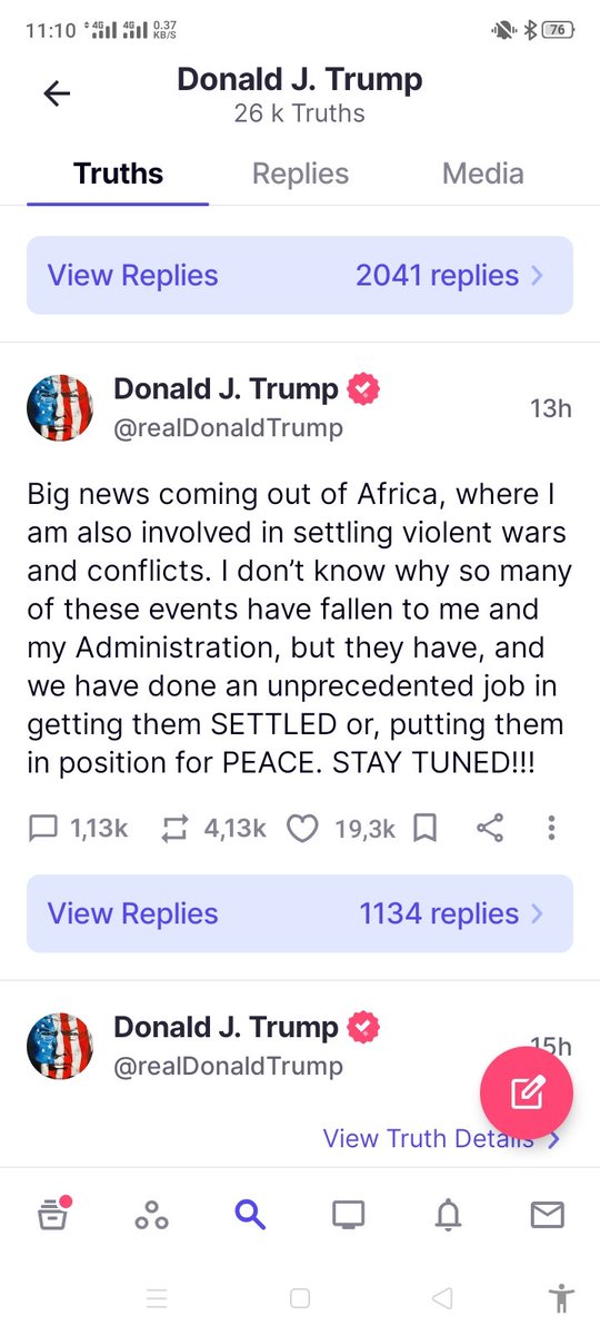 De grandes nouvelles sortant de l'Afrique, où je suis également impliqué dans le règlement des guerres et des conflits violents. Je ne sais pas pourquoi ces événements sont tombés sur moi et mon administration, mais ils l'ont fait, et nous avons fait un travail sans précédent.