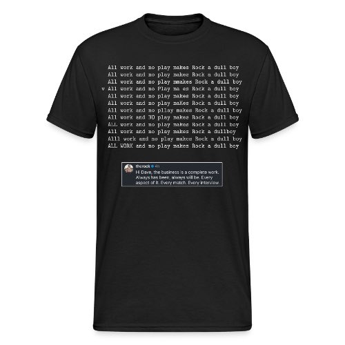 schmier316's tweet photo. Funny little shirt inspired by @davidlagreca1 @TheRock and The Shining. #wwe #kayfabe @BustedOpenRadio https://t.co/S1PBwGc6jx