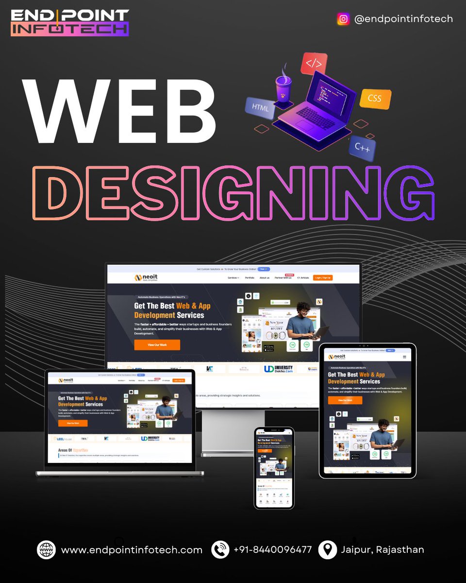 point_end46069's tweet photo. 🎨 Design That Speaks Before You Do 🌐✨

First impressions matter — and we make sure yours is unforgettable.
At End Point Infotech, we design websites that are: Visually Stunning

#WebDesigning #EndPointInfotech #CreativeDesign #UserExperience #DigitalDesign #WebsiteMagic https://t.co/1bxCl4Jmtv