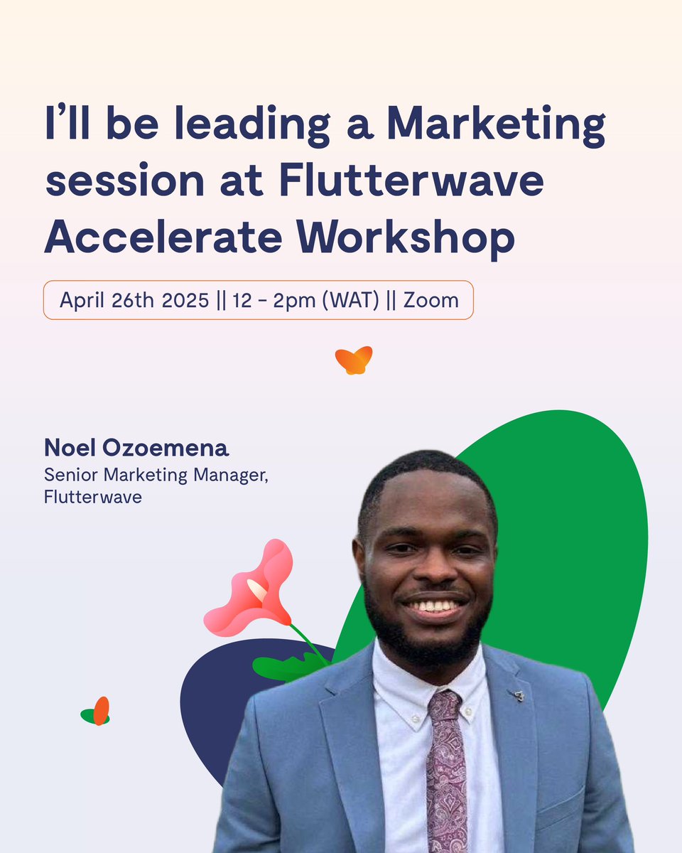 Flutterwave (@theflutterwave) on Twitter photo Less than one hour to go till Flutterwave Accelerate kicks off! 🎉
If you want to break into tech or level up your skills? This workshop is for you!
Today's session is all about Design & Marketing with expert facilitators <a href="/ted_lade/">Ted Oladele</a> (Co-founder, Mira) and Noel Ozoemena (Senior Less than one hour to go till Flutterwave Accelerate kicks off! 🎉
If you want to break into tech or level up your skills? This workshop is for you!
Today's session is all about Design & Marketing with expert facilitators <a href="/ted_lade/">Ted Oladele</a> (Co-founder, Mira) and Noel Ozoemena (Senior