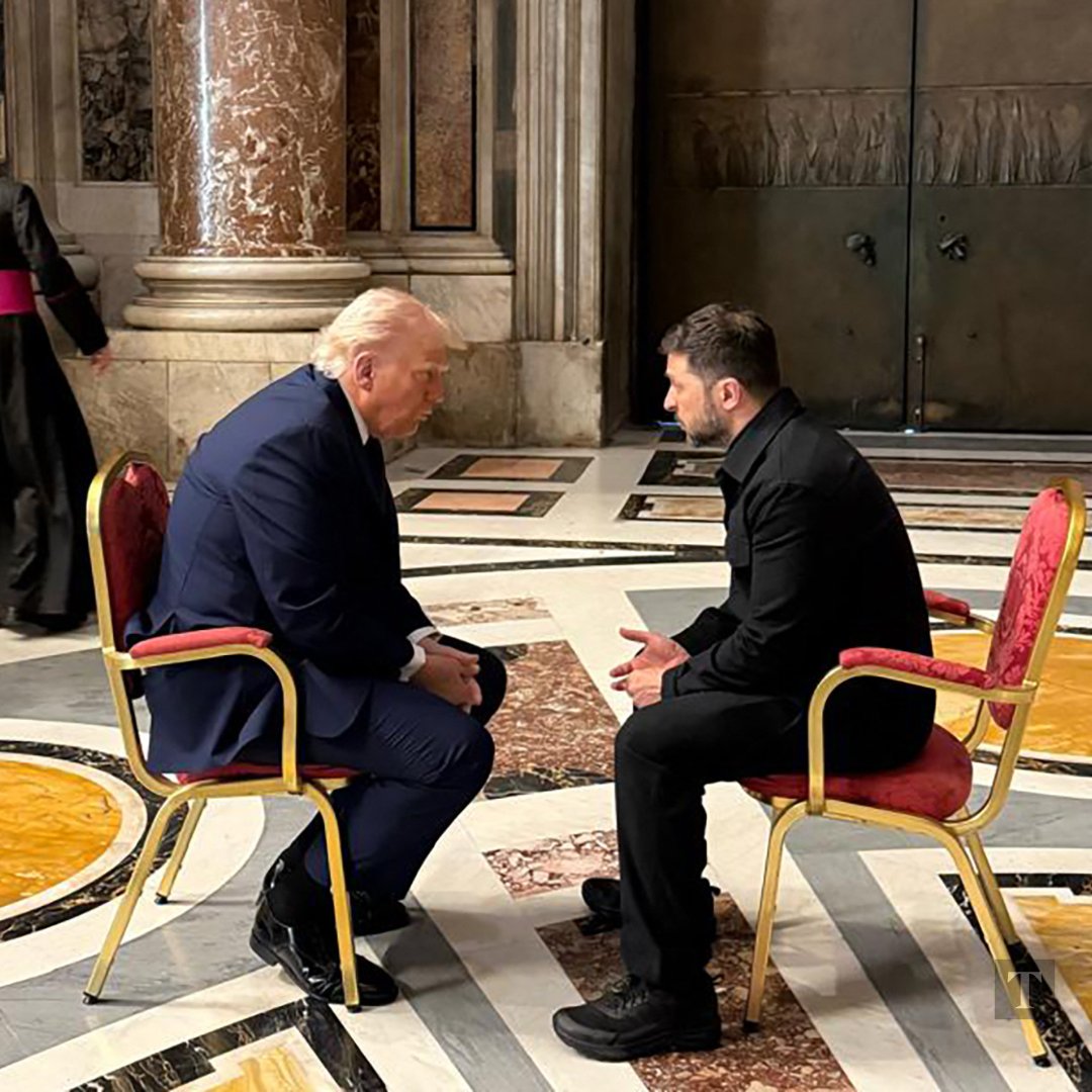 Zelensky meets Trump at St Peter’s.

The leaders of Ukraine and the US had a brief meeting on Saturday as Washington continues to push for a controversial peace deal which would involve Kyiv ceding territory to Russia