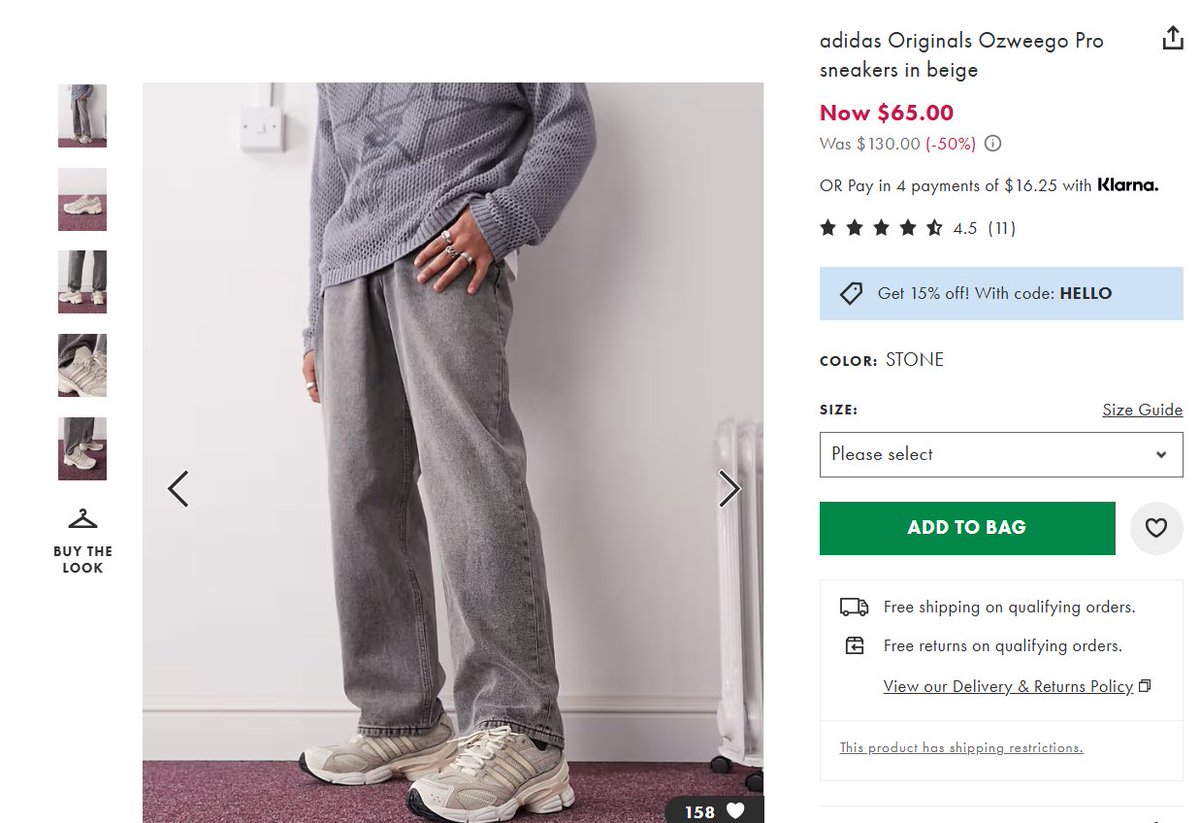 TrendyDeal52's tweet image. Step up your sneaker game with adidas Originals Ozweego Pro sneakers in beige—now just $55.25 after 15% off (save a total of 57%)! 

sovrn.co/10ksaxp

#OzweegoStyle #BeigeVibes #AdidasEssentials.