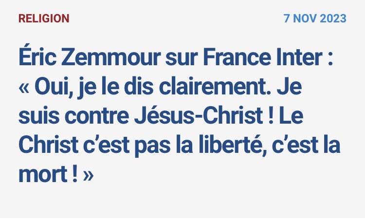 Marcuszszsz's tweet photo. @ZemmourEric Arrêtez de prendre les Chrétiens pour des idiots : https://t.co/O5zIgGgKy3