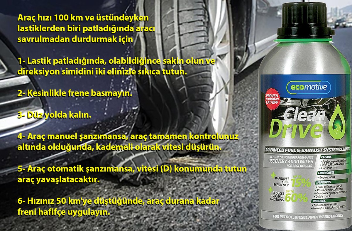 CLEANDRIVE SİSTEMİN TAMAMINI TEMİZLER KORUR  
EGZOZ EMİSYONUNU %60 'A KADAR DÜŞÜRÜR    

cleandriveturkiye.com

#partikül #katalizör #enjektör #egr #motorcycles #tekne #cleanauto #tank #yacht #motorcycle #turbo #tır #motosiklet #F1 #cleandriveturkiye #cleandrive