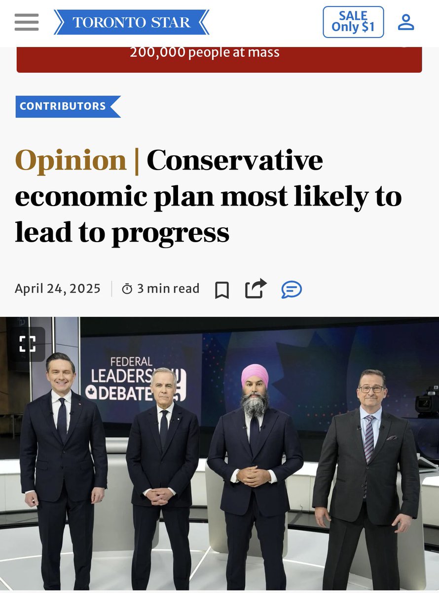 mario4thenorth's tweet image. Has hell frozen over? 

I believe the Toronto Star has become significantly more biased than CBC, so you know Carney’s plan is 💩 when the Star says this about Pierre’s policies.