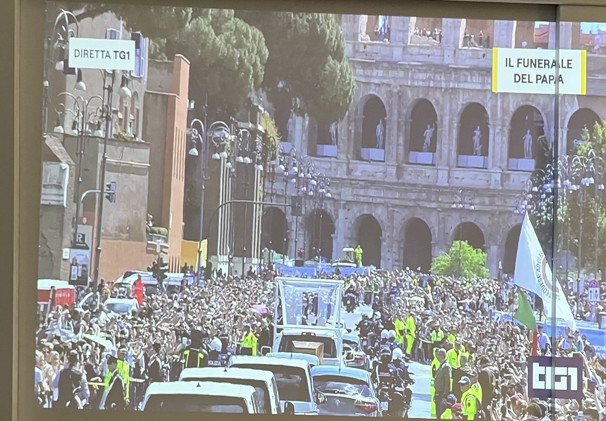 The amount of people waiting for the passage of Francis body in front of the Colosseum, a rock Pope