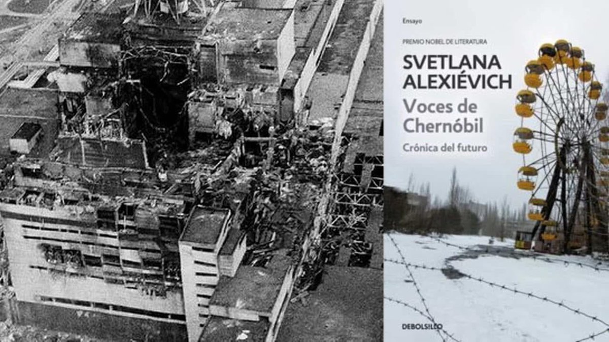 lucasfh1976's tweet photo. 📅 #TalDíaComoHoy en 1986 tenía lugar el mayor accidente nuclear de la historia en #Chernóbil (Ucrania). 
📖 Un horror de repercusiones nunca vistas que la Premio Nóbel #SvetlanaAlexiévich expuso en "Voces de Chernóbil" (1997).
✍️ Más en https://t.co/H3jZQ7bNyi https://t.co/rM4zyXoefk