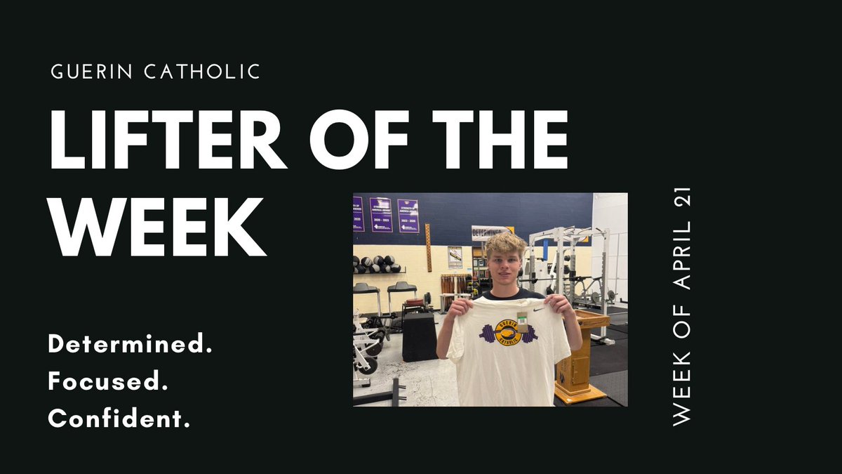 Week 8 Lifter of the Week. Awesome job Tom! <a href="/GCHS_Athletics/">Guerin Catholic Athletics</a> <a href="/GoldenEagleClub/">Guerin Catholic Golden Eagle Club</a> <a href="/GCGoldenEagleFB/">Guerin Catholic Football</a>
