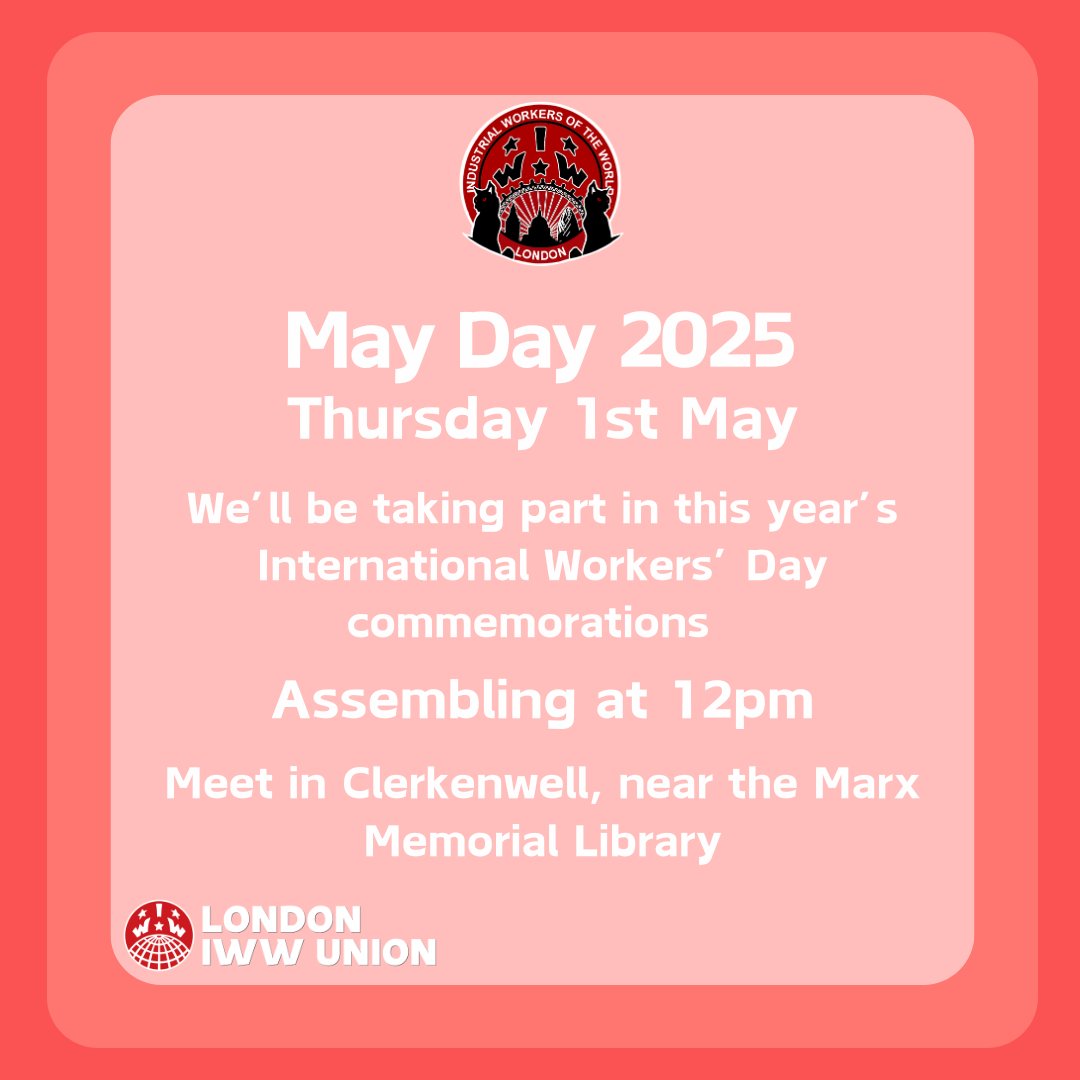 Join us on May 1st for the International Workers' Day commemoration.