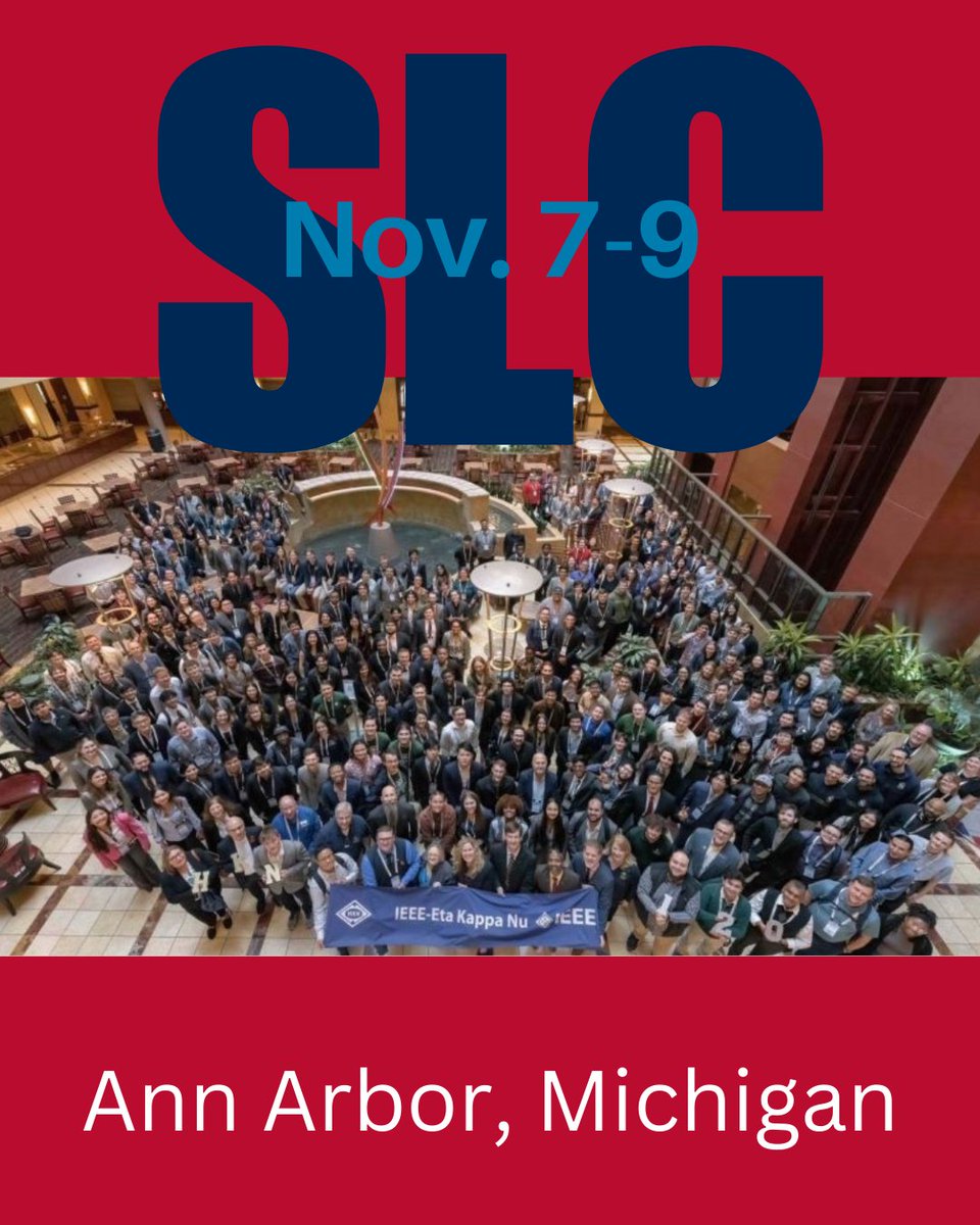We can't wait to see you in November in Ann Arbor at the 2025 IEEE-HKN Student Leadership Conference! Save the dates and start making your plans to attend! slc.hkn.events #HKNSLC2025