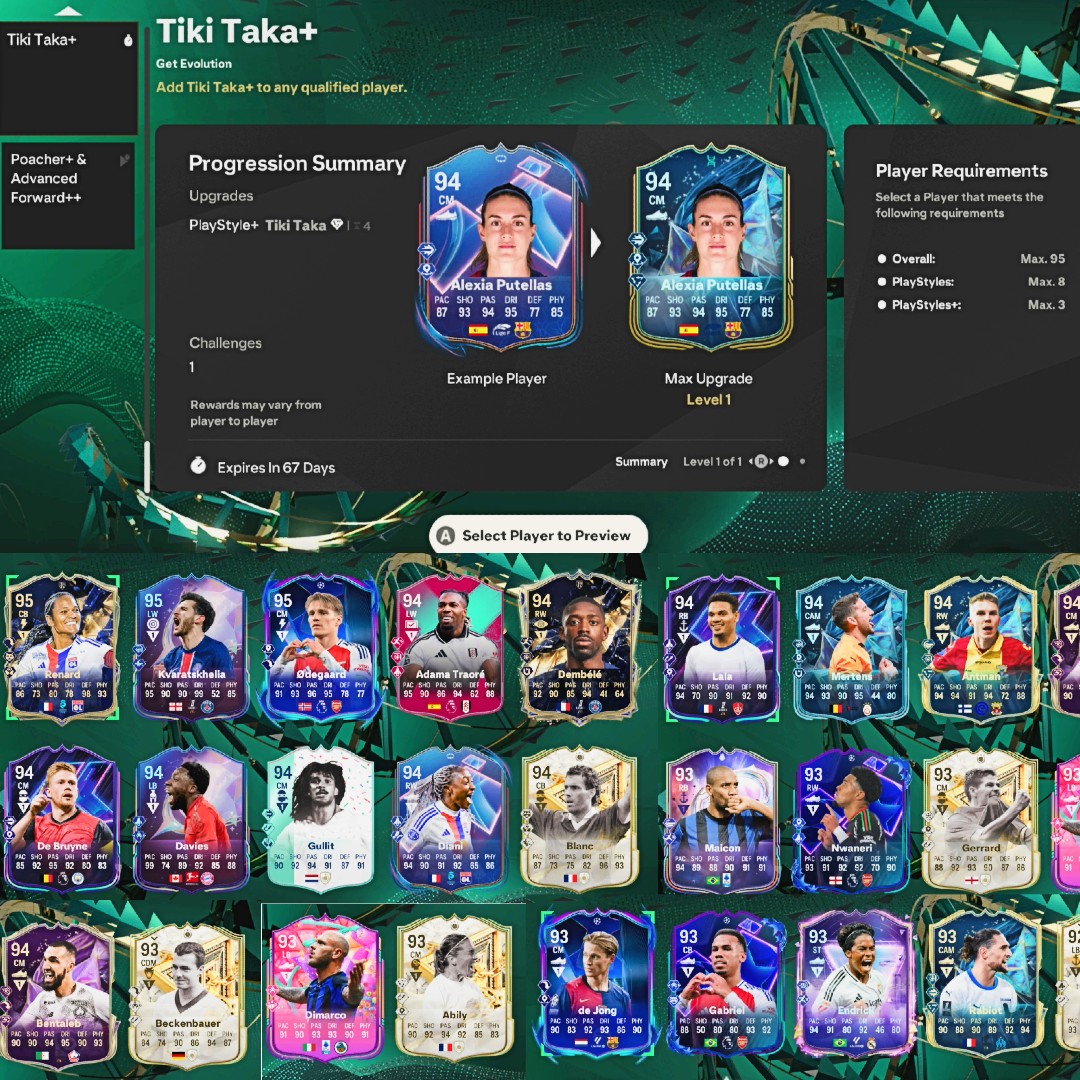 This is some of the Choices for Level 10 Premium Pass Tika Taka+ Evo.
Let me know your cards and i will tell you if they fit in the Evo!