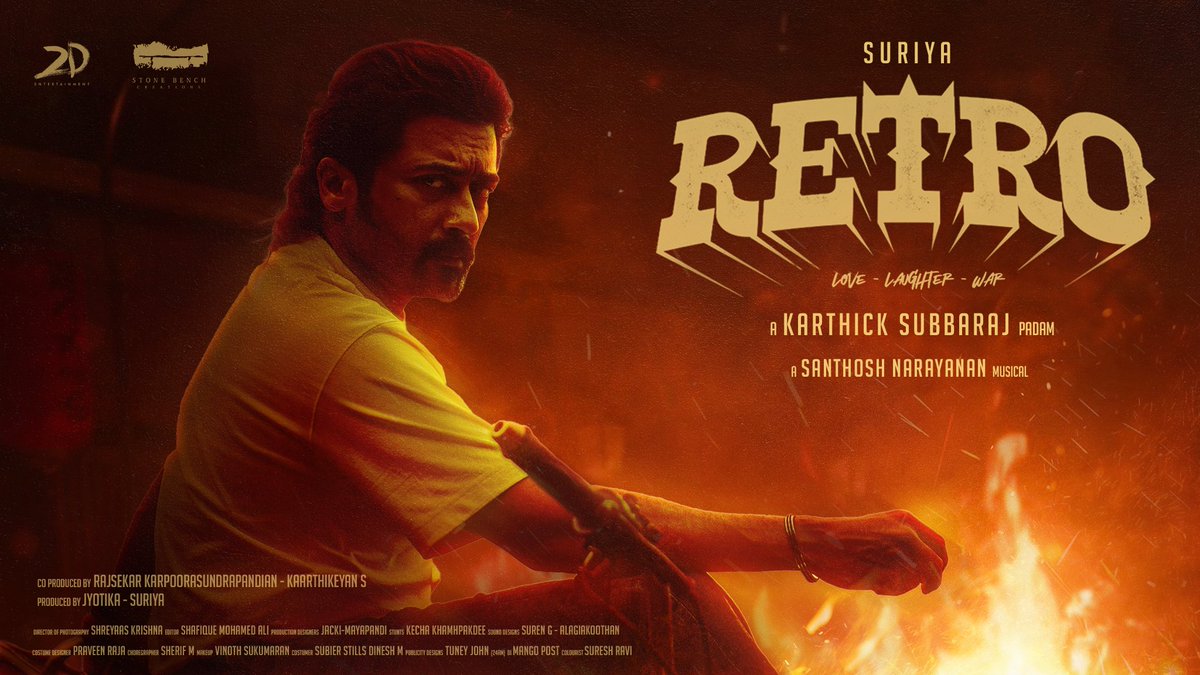 bheembye227's tweet photo. RETRO @karthiksubbaraj @Suriya_offl @Music_Santhosh   

#Suriya #RetroTrailer #RetroFromMay1 #TheOne #Kollywood  #fanart https://t.co/BHx4pdOkOb