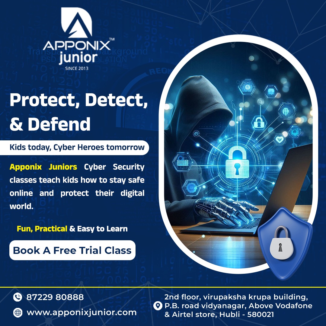 apponixjunior's tweet image. 🛡️ Kids today, Cyber Heroes tomorrow
Enroll your child in Cyber Security classes at #ApponixJunior Hubballi.
🔒 Learn to stay safe online + protect the digital world!
📞 87229 80888 | 🌐 apponixjunior.com
#CyberSecurity #KidsLearning #Hubballi #DigitalSafety