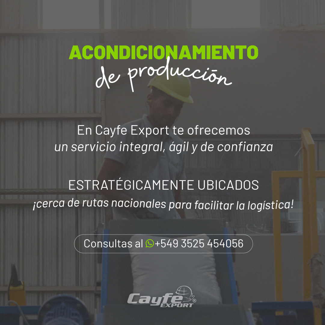 cayfe_export's tweet image. Acondicioná tu producción en nuestra planta de proceso equipada con:
✅Maquinaria de última tecnología
✅Infraestructura moderna: Área de proceso + Almacenamiento + Laboratorio propio
✅Y un equipo capacitado y con experiencia

📍Sinsacate, Córdoba, Argentina
📲+549 3525 454056