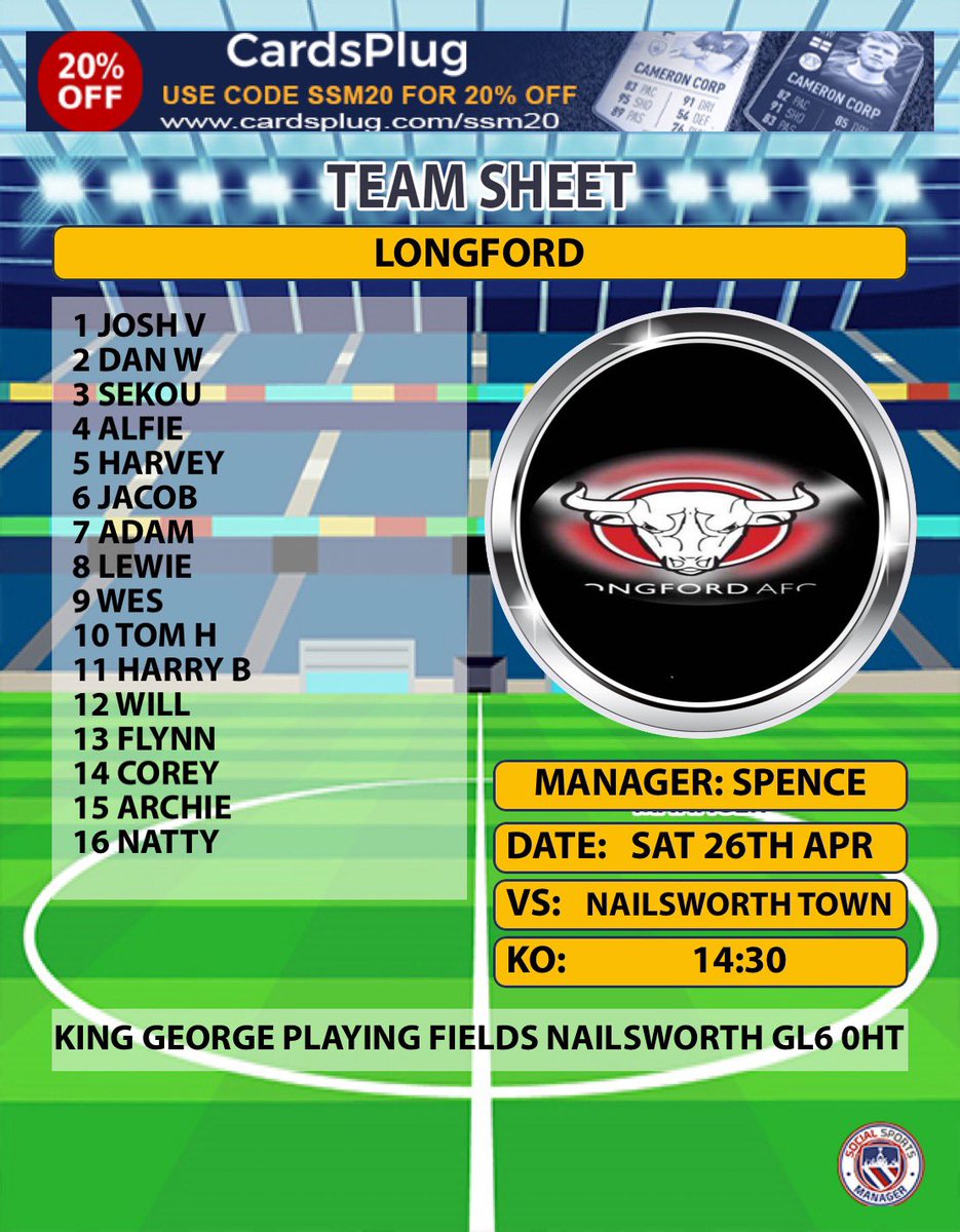 After finishing the season in the playoffs. We take on Nailsworth in our biggest game of the season in the semi finals.
Good luck to all involved and get the win.🔴⚪️🟢⚪️⚽️⚽️⚽️