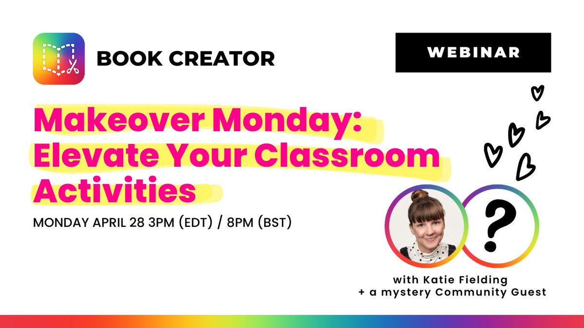 Im hosting my last #MakeoverMonday of the season!  Join me and a surprise Book Creator community guest on Monday so that I can make over their lesson.

share.hsforms.com/1vJB3ThcVS6O4w…