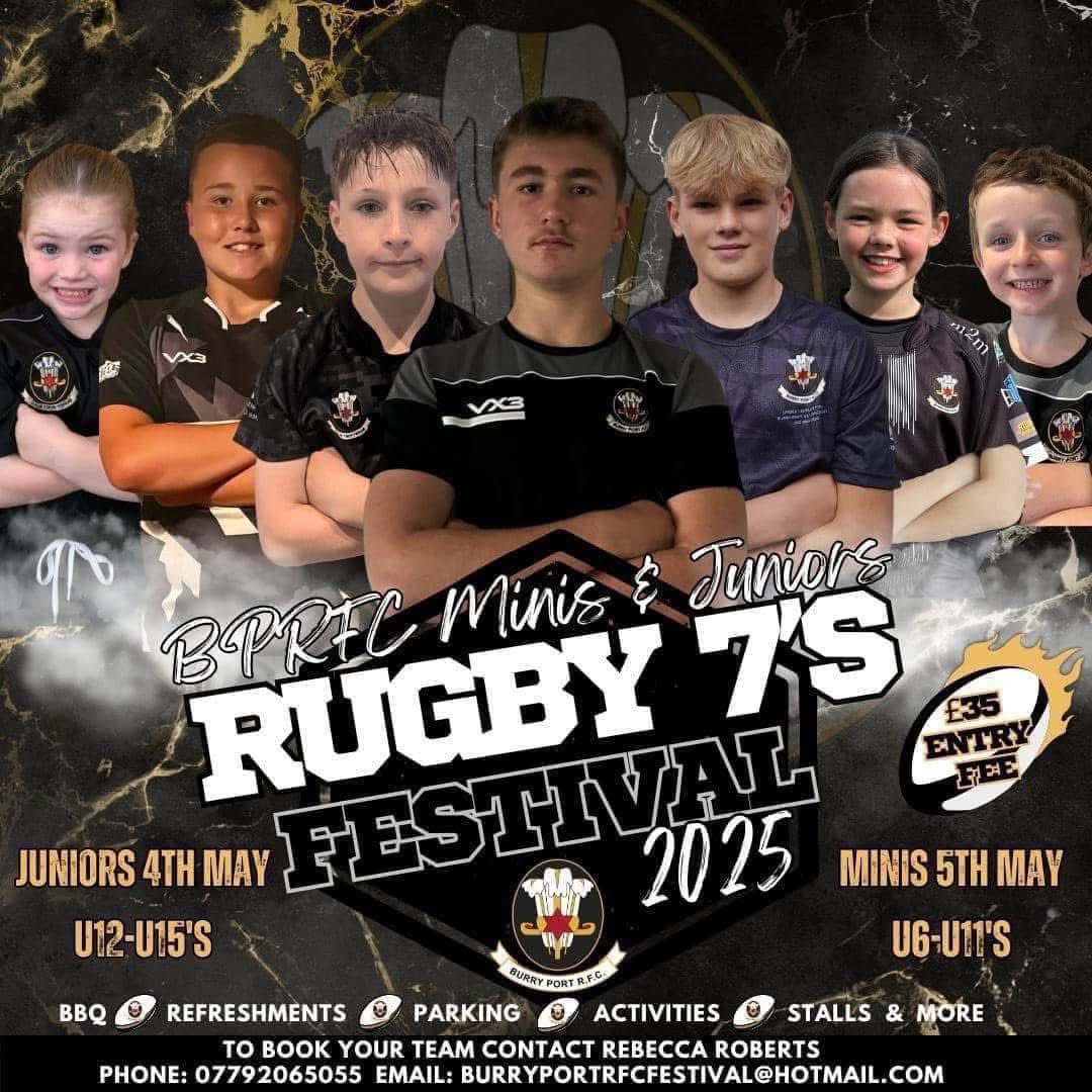 Burry Port RFC juniors (@burryrfc) on Twitter photo 1οΈβ£ week to go until our 7s festival π we are busy preparing to welcome all teams to Burry Port for a great weekend of rugby π€
We still have a couple of spaces to fill please follow the link below if you are interested β¬οΈ
docs.google.com/forms/d/e/1FAIβ¦ <a href="/AllWalesSport/">All Wales Sport</a> 1οΈβ£ week to go until our 7s festival π we are busy preparing to welcome all teams to Burry Port for a great weekend of rugby π€
We still have a couple of spaces to fill please follow the link below if you are interested β¬οΈ
docs.google.com/forms/d/e/1FAI⦠<a href="/AllWalesSport/">All Wales Sport</a>