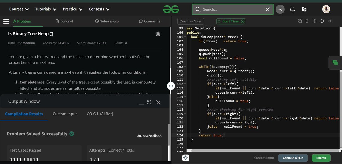khushboo_raii's tweet image. #gfg #geekstreak2025 #womeintech
#potd #streak #Consistency