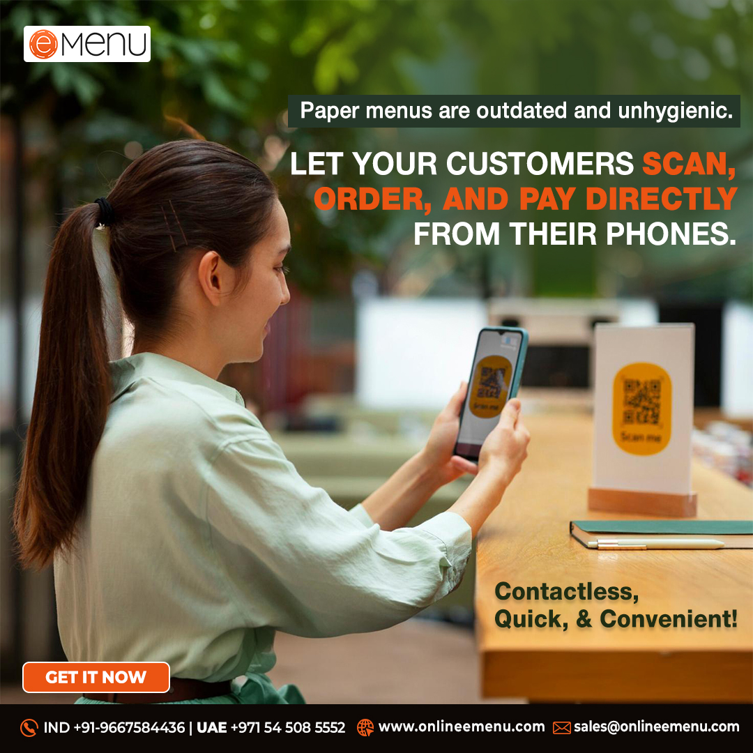 Emenuonline's tweet photo. Upgrade your restaurant experience! 🍽️
With eMenu, customers can scan, order, and pay without touching a paper menu.
💡 Faster service. Happier guests. Safer dining.

🌐 https://t.co/7ovCKrCJes 

#DigitalDining #eMenuSolutions #Contactless #SmartDining #eMenu #HygieneFirst https://t.co/DzzCmiBUee
