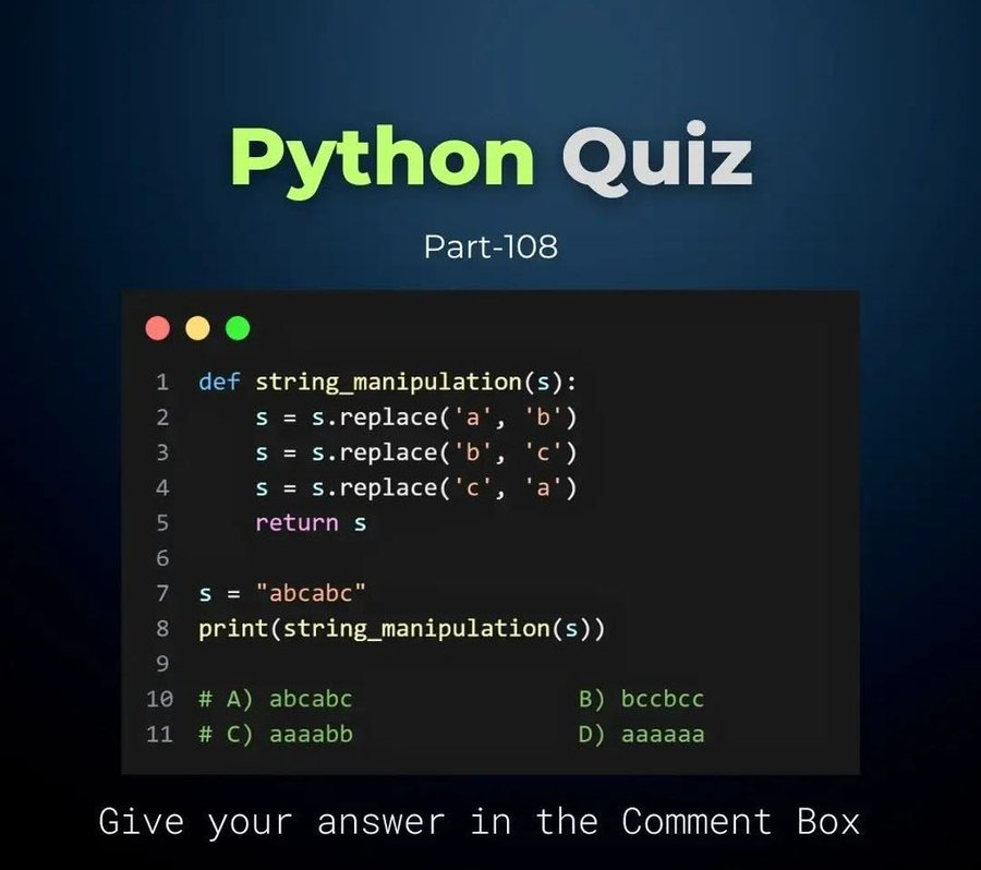 0xPhxNix's tweet image. ๐ Ready to put your Python skills to the test? ๐ท Dive into our fun and challenging quiz today!
#PythonQuiz #CodeChallenge #ProgrammingCommunity