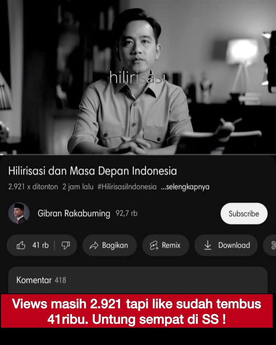 Ajaib memang! 

Views masih 2K, tapi yg ngelike sudah 41K. 
😁😁🤭