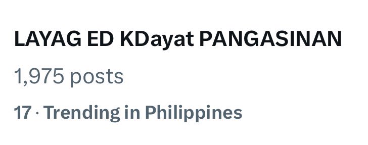 KD is already trending! Let’s go

LAYAG ED KDayat PANGASINAN