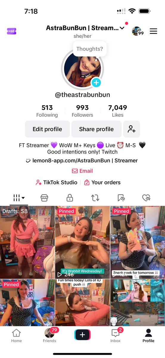 AstraBunBun's tweet photo. 7 away on TikTok 🤭❤️🎉
#astrabunbun #platinumsquad #gamer #streamer #worldofwarcraft #astrabunbungaming #mythicpluskeys #marvelrivals #fortnite #raiderio #dubbyenergy https://t.co/tpYzIJY8K4