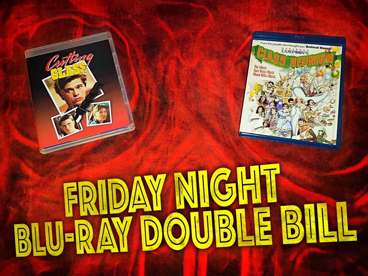 killianhgore's tweet image. The Friday Night Blu-ray Double Bill answer! Correct if you said Class Reunion from Kino Lorber.

#fridaynightbluraydoublebill #cuttingclass #ClassReunion #slashermovies #vinegarsyndrome