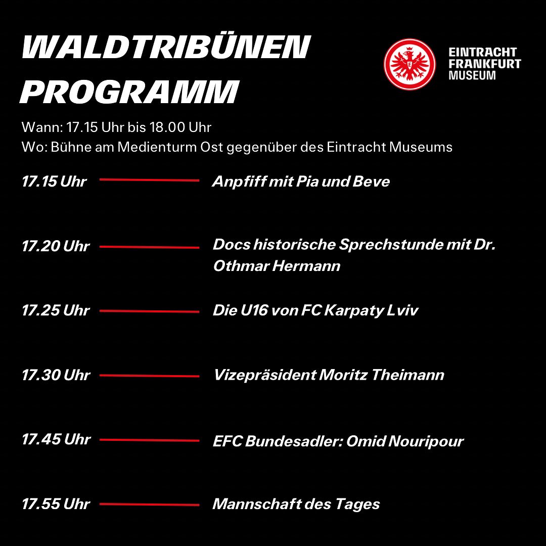 🚨🦅 Unser heutiges Waldtribünen Programm!
