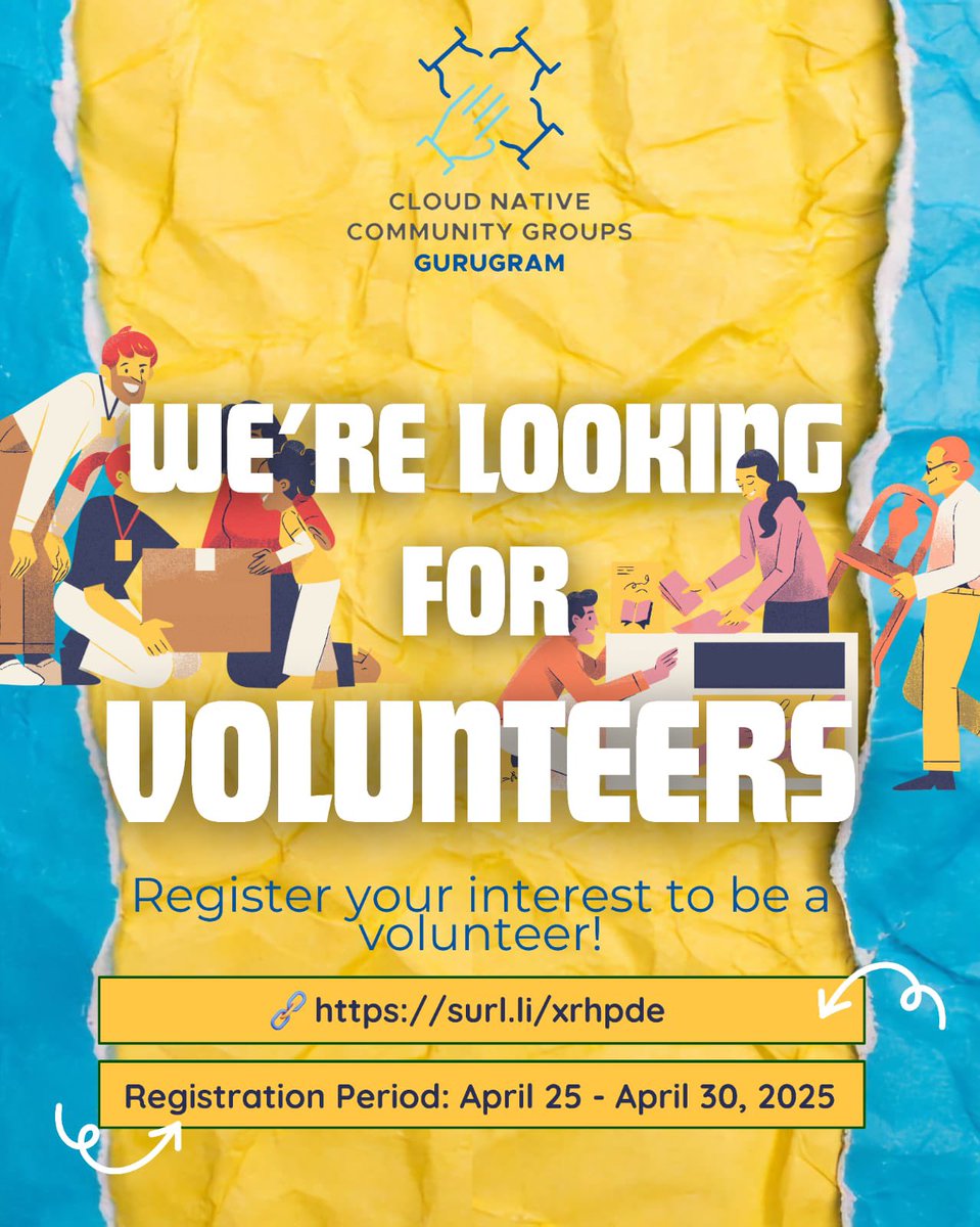 Ready to make waves in tech? Cloud Native Gurugram is hiring volunteers! Learn, build, connect &amp; grow with the best. Let’s redefine the cloud game together! 
Apply now: surl.li/xrhpde