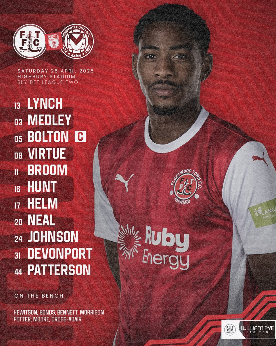 Medley returns to the XI on the final home matchday of the season 💪

#OnwardTogether