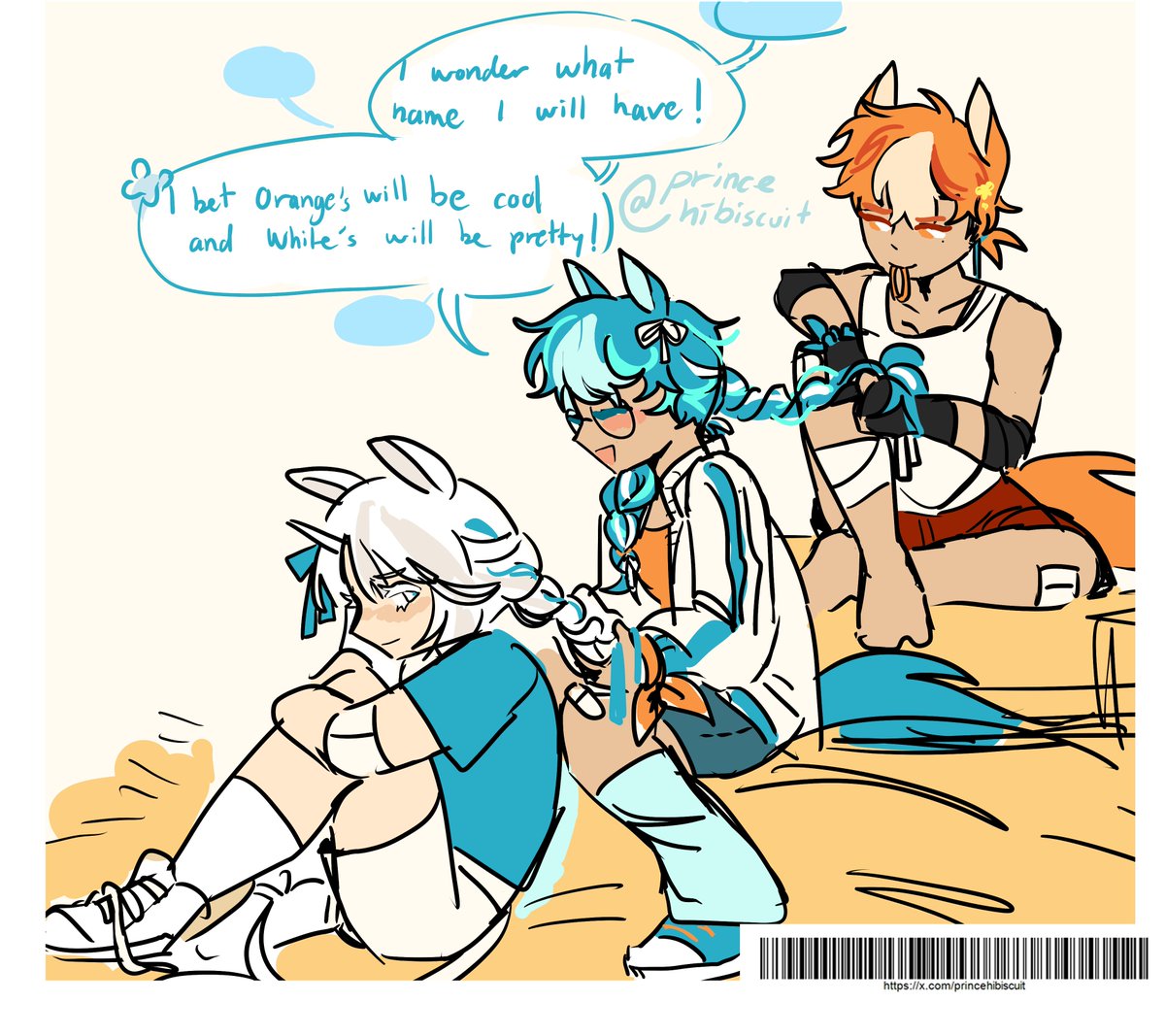 princeoflilies's tweet photo. the day before the races, white, cyan and orange talk about their hopes and dreams
#hrt #horseracetests #JovialMerryment #superstitionalrealism https://t.co/c4o54XT6t9